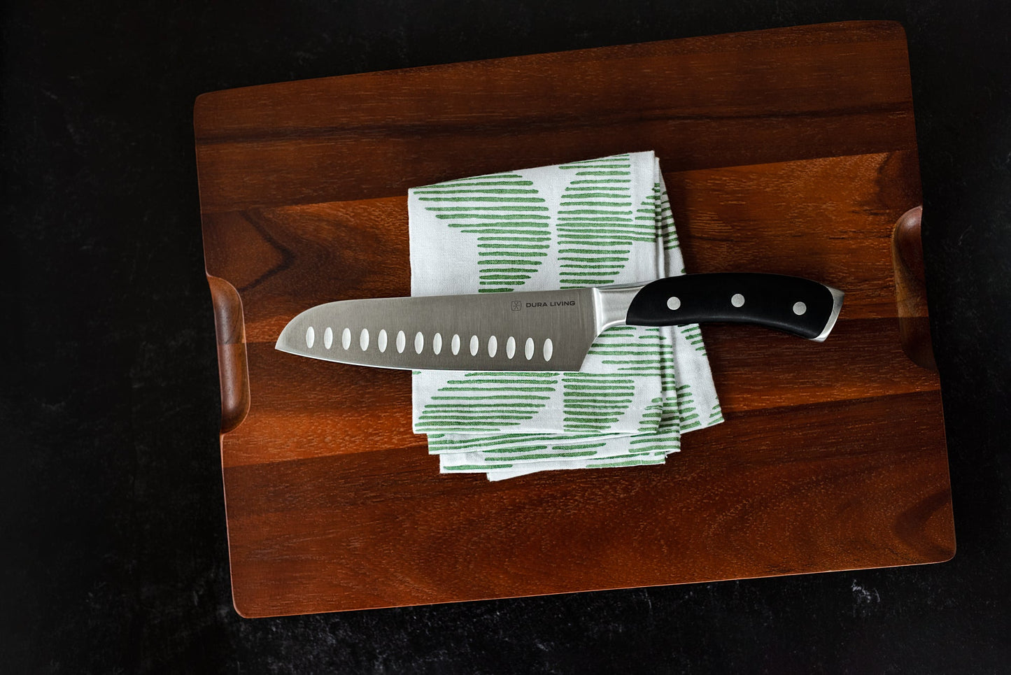 Elite 7 inch Santoku Knife - Black
